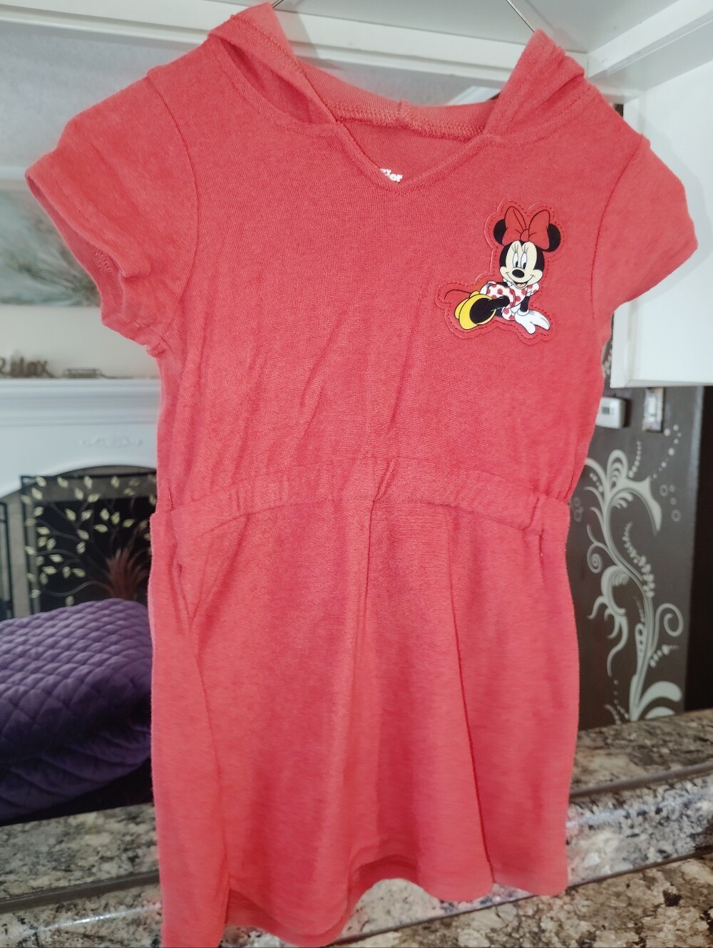 Disney 3t Girls Minnie Mouse Hooded Swim Cover Up Dress